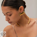 18K gold simple retro curved design necklace - QH Clothing