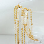 18K gold noble light luxury pearl stitching flat bead design bracelet - QH Clothing