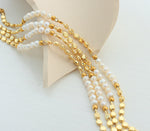 18K gold noble light luxury pearl stitching flat bead design bracelet - QH Clothing