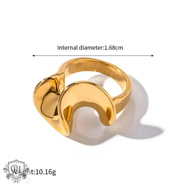 18K gold light luxury and noble ruffle design ring - QH Clothing