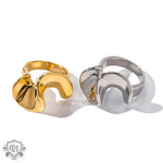 18K gold light luxury and noble ruffle design ring - QH Clothing