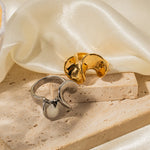 18K gold light luxury and noble ruffle design ring - QH Clothing