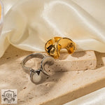 18K gold light luxury and noble ruffle design ring - QH Clothing