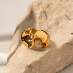 18K gold light luxury and noble ruffle design ring - QH Clothing