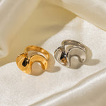 18K gold light luxury and noble ruffle design ring - QH Clothing