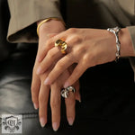 18K gold light luxury and noble ruffle design ring - QH Clothing