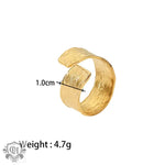 18K gold simple and elegant wrinkle design versatile ring - QH Clothing