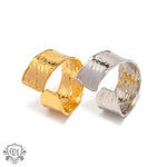 18K gold simple and elegant wrinkle design versatile ring - QH Clothing