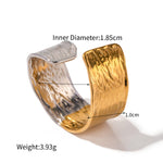 18K gold simple and elegant wrinkle design versatile ring - QH Clothing