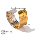 18K gold simple and elegant wrinkle design versatile ring - QH Clothing