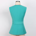 Elegant Belted Sleeveless Vest - Clothing