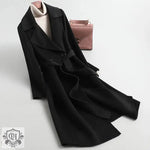 Double-Faced Woolen Goods Cashmere Coat Mid-Length Slim Fit Slimming Hepburn Woolen Coat - Quality Home Clothing| Beauty