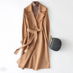 Double-Faced Woolen Goods Cashmere Coat Mid-Length Slim Fit Slimming Hepburn Woolen Coat - Quality Home Clothing| Beauty