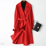 Double-Faced Woolen Goods Cashmere Coat Mid-Length Slim Fit Slimming Hepburn Woolen Coat - Quality Home Clothing| Beauty