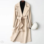 Double-Faced Woolen Goods Cashmere Coat Mid-Length Slim Fit Slimming Hepburn Woolen Coat - Quality Home Clothing| Beauty