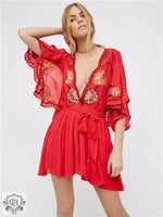 Women  Spring and Summer Elegant Seaside Holiday Sexy Embroidered Dress - Quality Home Clothing| Beauty