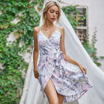 Summer Lavender Ruffle Wrap Dress - QH Clothing