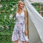 Summer Lavender Ruffle Wrap Dress - QH Clothing