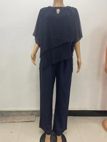 Elegant Irregular Top & Trousers Set - Clothing