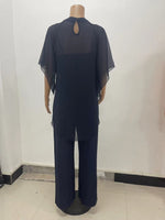 Elegant Irregular Top & Trousers Set - Clothing