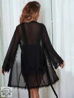 Spring Summer Plus Size Outerwear Gown Sexy Home Lace Stitching Nightgown - Quality Home Clothing| Beauty