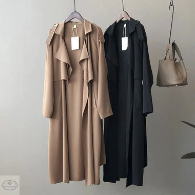 Autumn New Fashion Elegant Long Trench Coat For Women Retro British Baggy Coat Women - Quality Home Clothing| Beauty