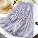 Mercerized Skirt Women Slim Fit Slimming Mid Length A line Skirt Embellished Elegant Summer Organza Skirt - Quality Home Clothing| Beauty