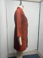 Button Collared Woolen Coat - Autumn Elegance - QH Clothing