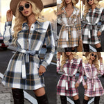 Popular Women  Spring Autumn Winter Elegant Striped Plaid  Fashionable Long-Sleeved Women Clothing - Quality Home Clothing| Beauty