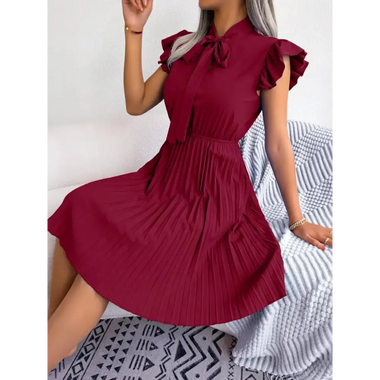 Elegant Tied Waist Pleated Dress - Quality Home Clothing | Beauty