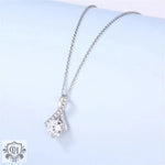 Elegant Herringbone Diamond Pendant Necklace: A Timeless Gift for Mom -  QH Clothing