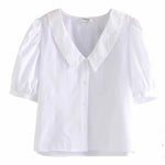 Eyelet Embroidered Collar French Shirt - Quality Home Clothing| Beauty