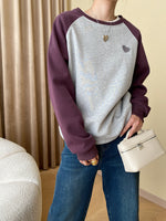 Contrast Raglan Love Pullover - QH Clothing