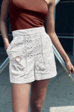 High Waist Embroidered Summer Shorts - QH Clothing