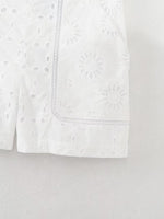 High Waist Embroidered Summer Shorts - QH Clothing