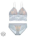 Embroidery Lace Wireless Bra Set - Clothing