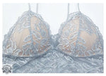 Embroidery Lace Wireless Bra Set - Clothing