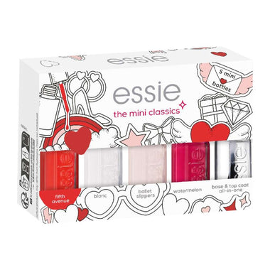 Essie The Mini Classics Nail Polish Gift Set 5ml Fifth Avenue + 5ml Blanc + 5ml Ballet Slippers + 5ml Water Melon + 5ml