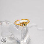 18K gold novel and trendy devil's eye inlaid zircon design versatile ring - QH Clothing