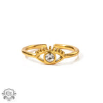 18K gold novel and trendy devil's eye inlaid zircon design versatile ring - QH Clothing