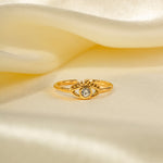 18K gold novel and trendy devil's eye inlaid zircon design versatile ring - QH Clothing