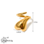 18k gold exaggerated personalized love wrap design open ring - QH Clothing