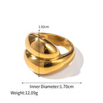 18K gold exaggerated fashionable love/geometric design versatile ring - QH Clothing