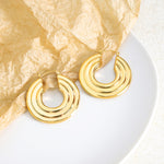 18K Gold Exaggerated Personality Multi-layer Surrounding Ring Design Light Luxury Earrings - QH Clothing