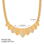 18K gold exaggerated personalized arrow inlaid zircon design versatile necklace - QH Clothing