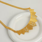 18K gold exaggerated personalized arrow inlaid zircon design versatile necklace - QH Clothing