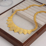 18K gold exaggerated personalized arrow inlaid zircon design versatile necklace - QH Clothing