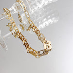 18K Gold Trendy Exaggerated Hip Hop Letter B Design Versatile Necklace - QH Clothing