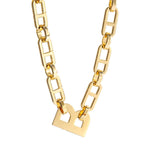 18K Gold Trendy Exaggerated Hip Hop Letter B Design Versatile Necklace - QH Clothing