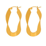 18K gold trendy exaggerated U-shaped twisted design simple wind earrings - QH Clothing